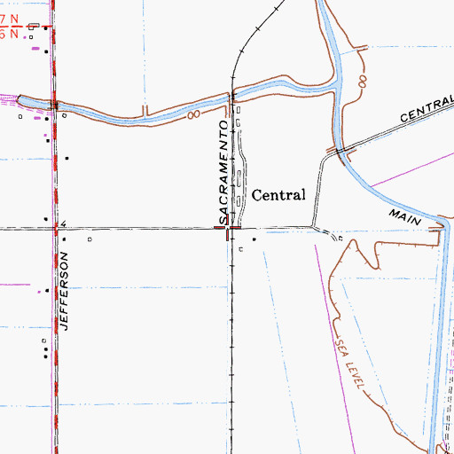 Topographic Map of Central, CA