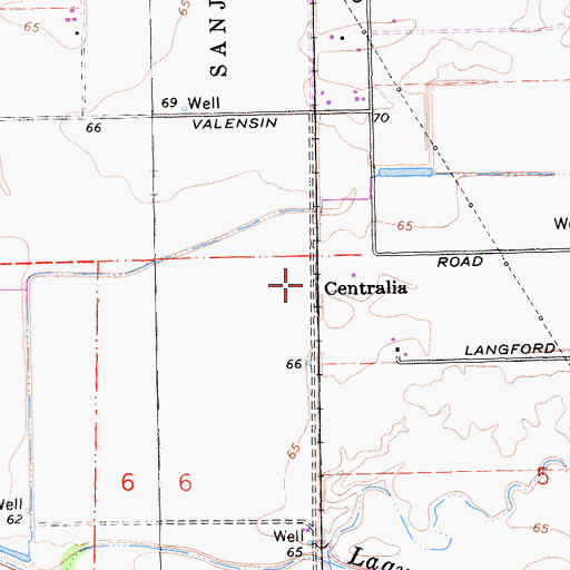 Topographic Map of Centralia, CA