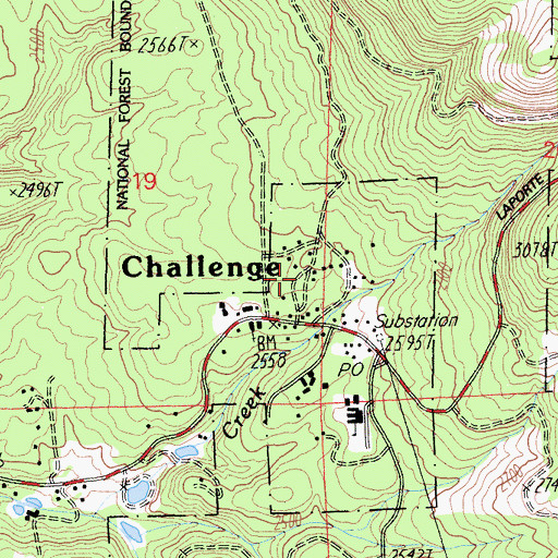 Topographic Map of Challenge, CA