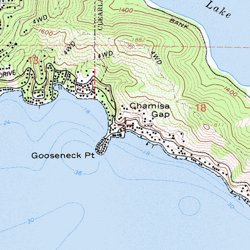 Topographic Map of Chamisa Gap, CA