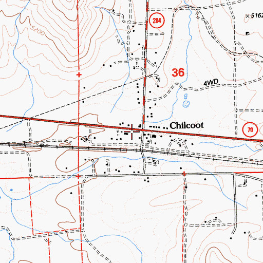 Topographic Map of Chilcoot, CA