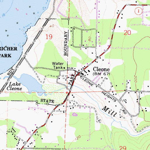 Topographic Map of Cleone, CA