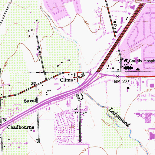 Topographic Map of Clima, CA
