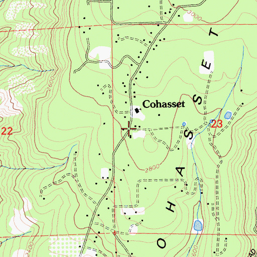 Topographic Map of Cohasset, CA