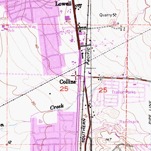 Topographic Map of Collins, CA