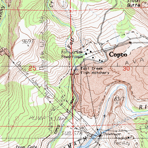 Topographic Map of Copco, CA