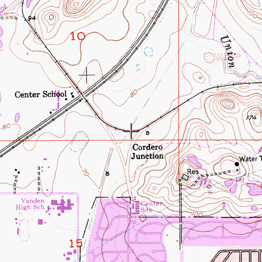 Topographic Map of Cordero Junction, CA