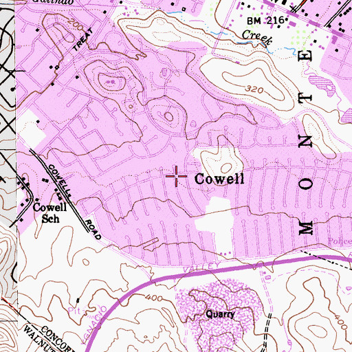 Topographic Map of Cowell, CA