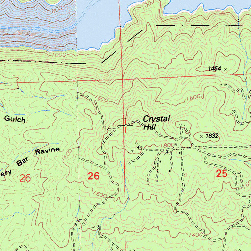 Topographic Map of Crystal Hill, CA