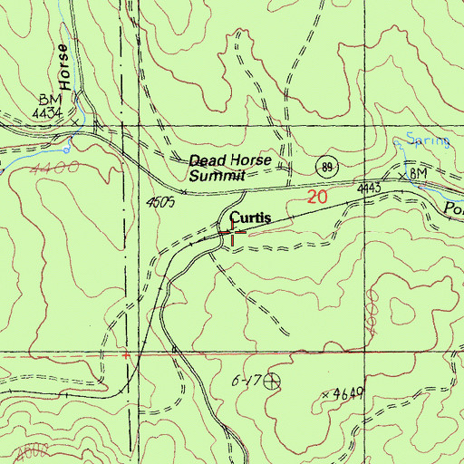 Topographic Map of Curtis, CA