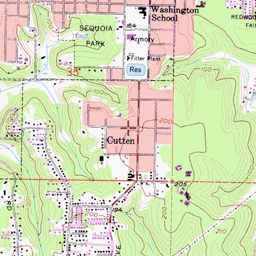 Topographic Map of Cutten, CA