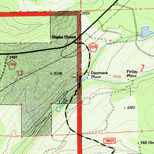 Topographic Map of Dantuma Place, CA