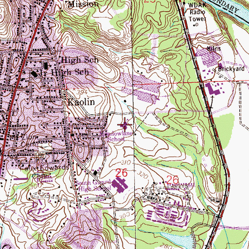 Topographic Map of Meadowlane Elementary School, AL