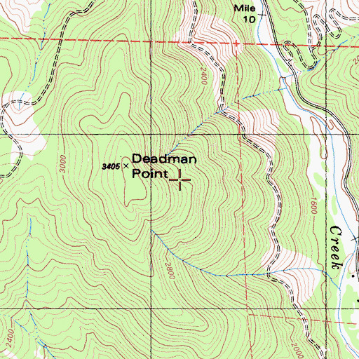 Topographic Map of Deadman Point, CA