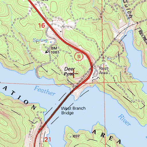 Topographic Map of Deer Peak, CA