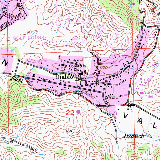 Topographic Map of Diablo, CA