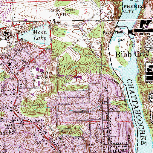 Topographic Map of Sherwood Elementary School, AL