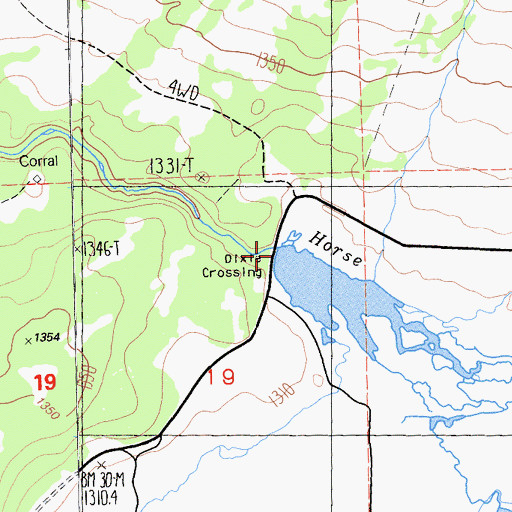 Topographic Map of Dixie Crossing, CA