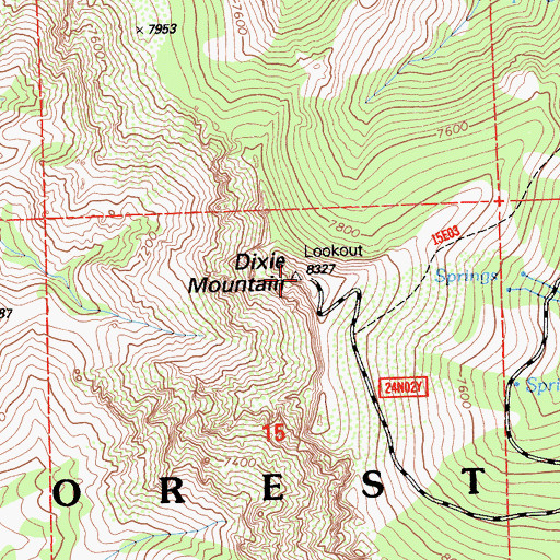 Topographic Map of Dixie Mountain, CA