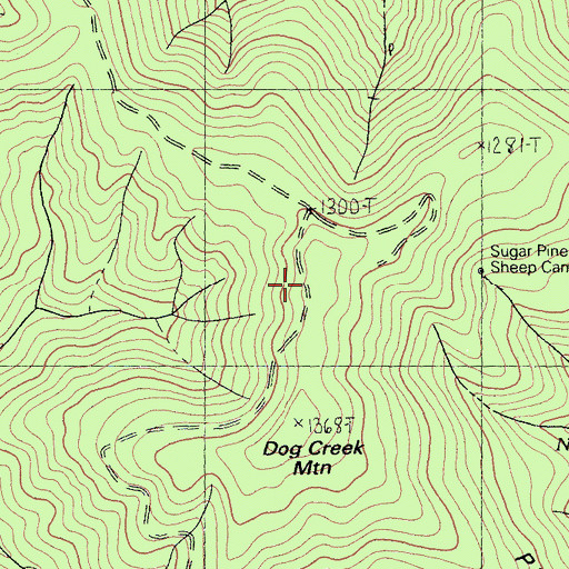Topographic Map of Dog Creek Mountain, CA