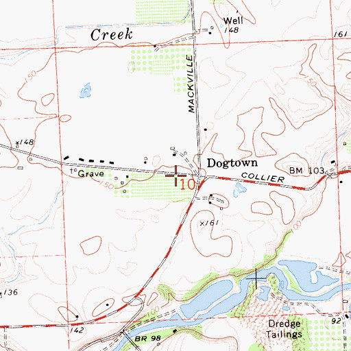 Topographic Map of Dogtown, CA