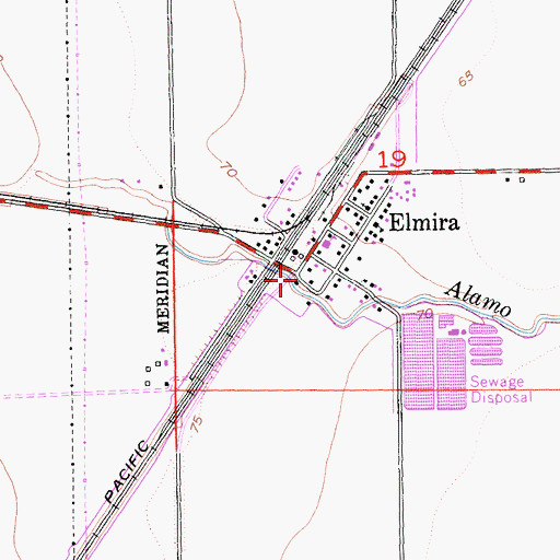 Topographic Map of Elmira, CA