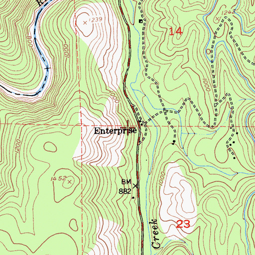 Topographic Map of Enterprise, CA