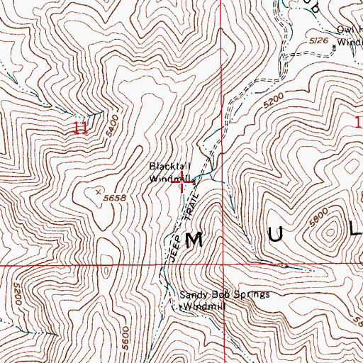 Topographic Map of Blacktail Windmill, AZ