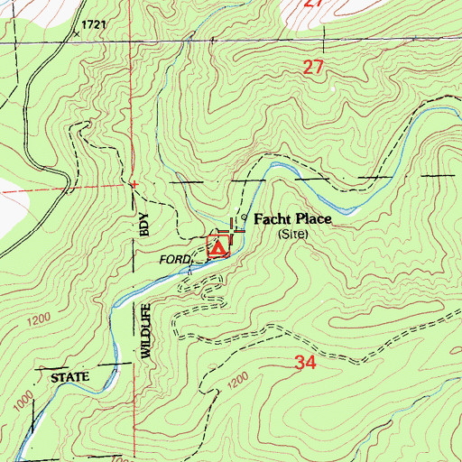 Topographic Map of Facht Place, CA