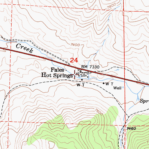 Topographic Map of Fales Hot Springs, CA