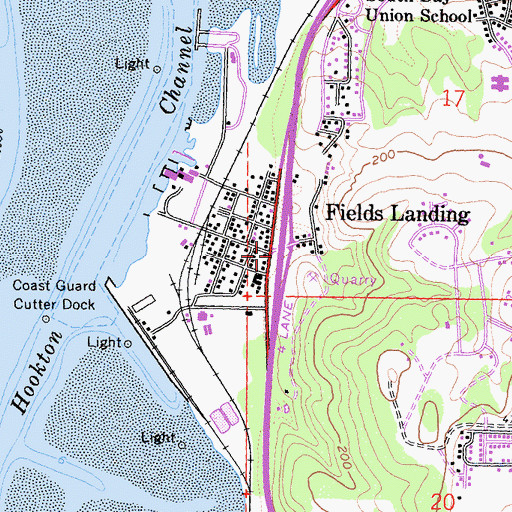 Topographic Map of Fields Landing, CA