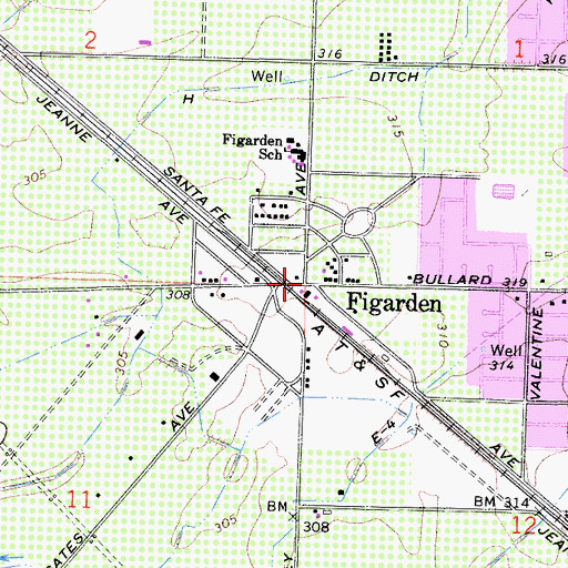 Topographic Map of Figarden, CA