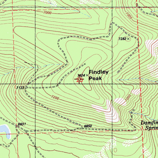 Topographic Map of Findley Peak, CA