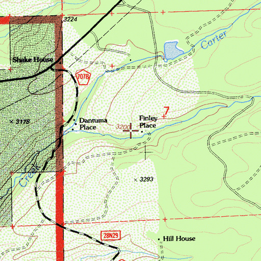 Topographic Map of Finley Place, CA