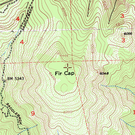Topographic Map of Fir Cap, CA