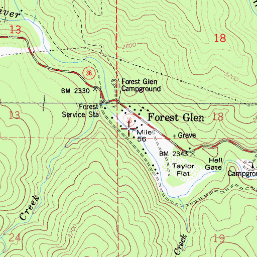 Topographic Map of Forest Glen, CA