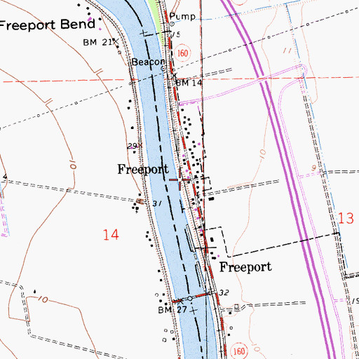 Topographic Map of Freeport, CA