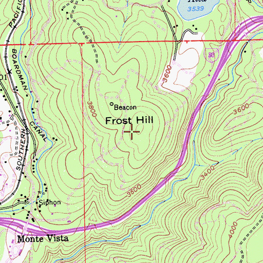 Topographic Map of Frost Hill, CA