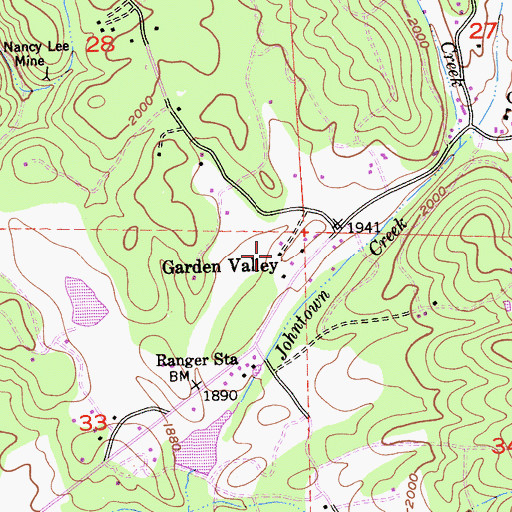 Topographic Map of Garden Valley, CA