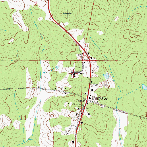 Topographic Map of Perote High School, AL