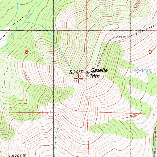 Topographic Map of Gazelle Mountain, CA