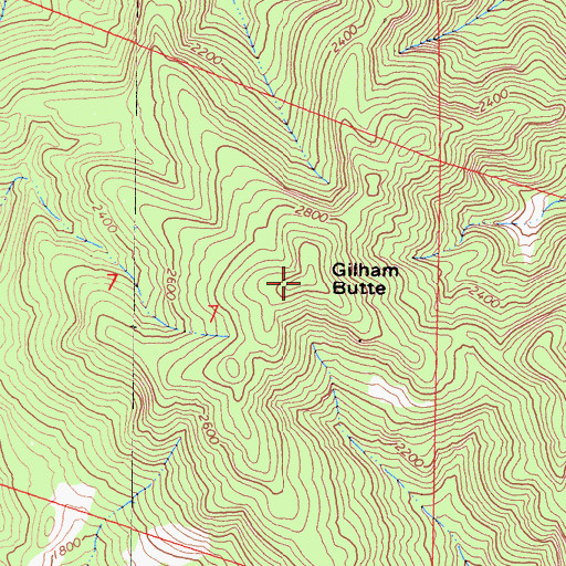 Topographic Map of Gilham Butte, CA