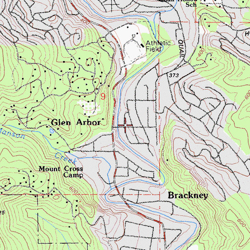 Topographic Map of Glen Arbor, CA