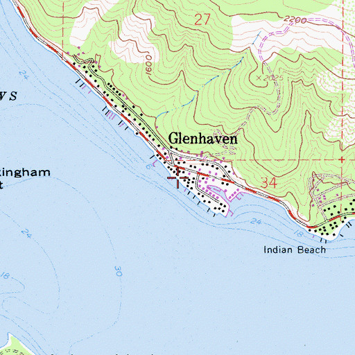 Topographic Map of Glenhaven, CA