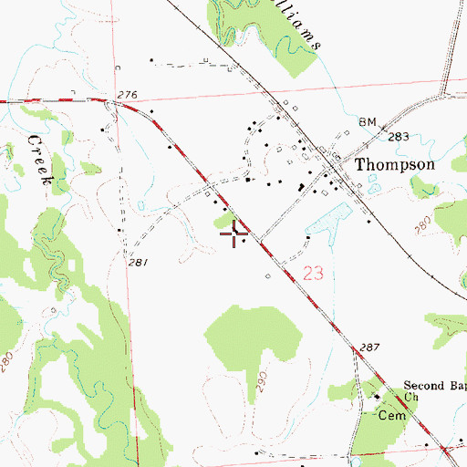 Topographic Map of Thompson Junior High School (historical), AL