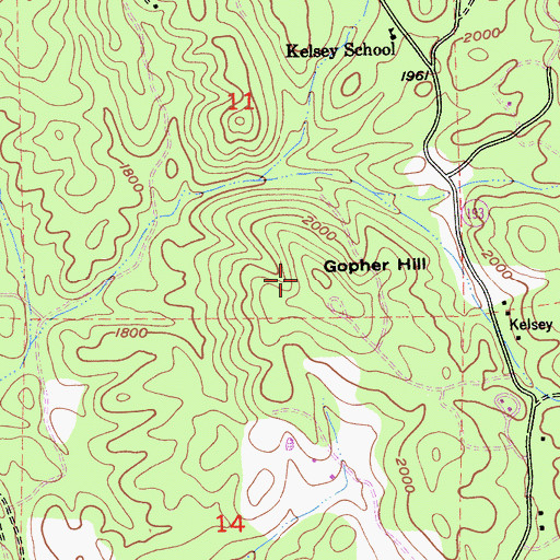 Topographic Map of Gopher Hill, CA