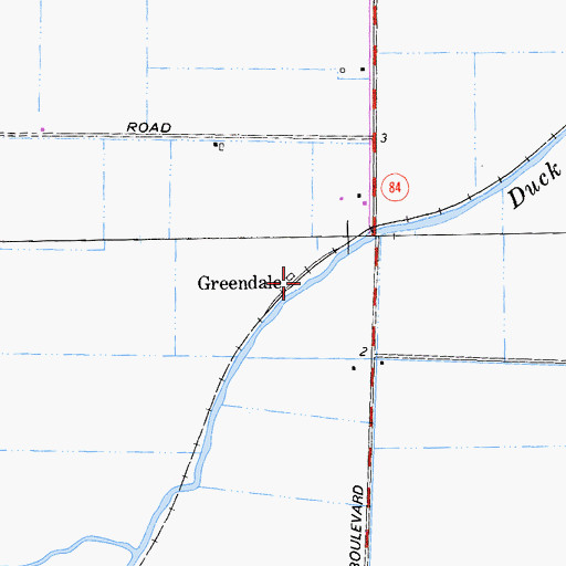 Topographic Map of Greendale, CA