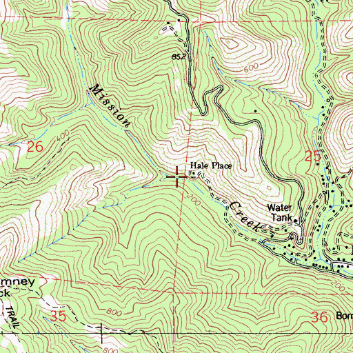 Topographic Map of Hale Place, CA