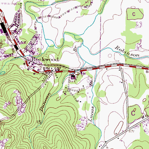 Topographic Map of Rockwood Junior High School, AL