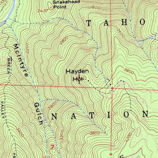Topographic Map of Hayden Hill, CA